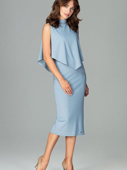 Stylish Cocktail Dress with Back Cape Detail