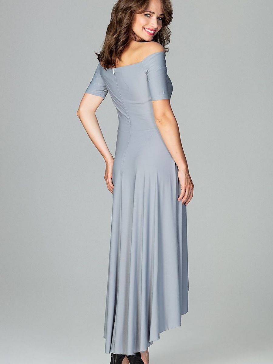 Elegant Asymmetrical Off-Shoulder Cocktail Dress