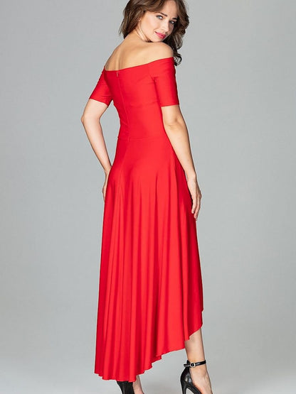 Elegant Asymmetrical Off-Shoulder Cocktail Dress