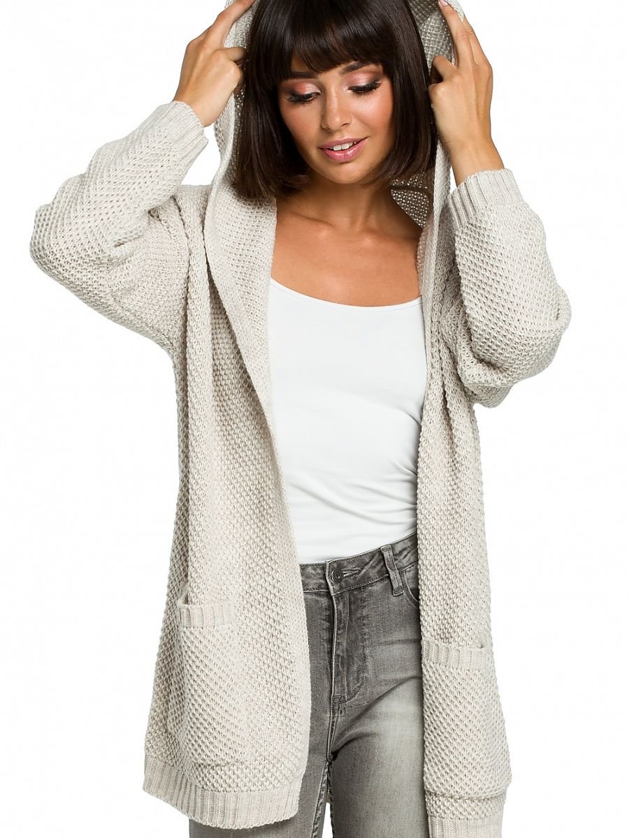 Knitted Hooded Cardigan