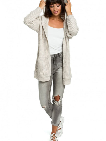 Knitted Hooded Cardigan