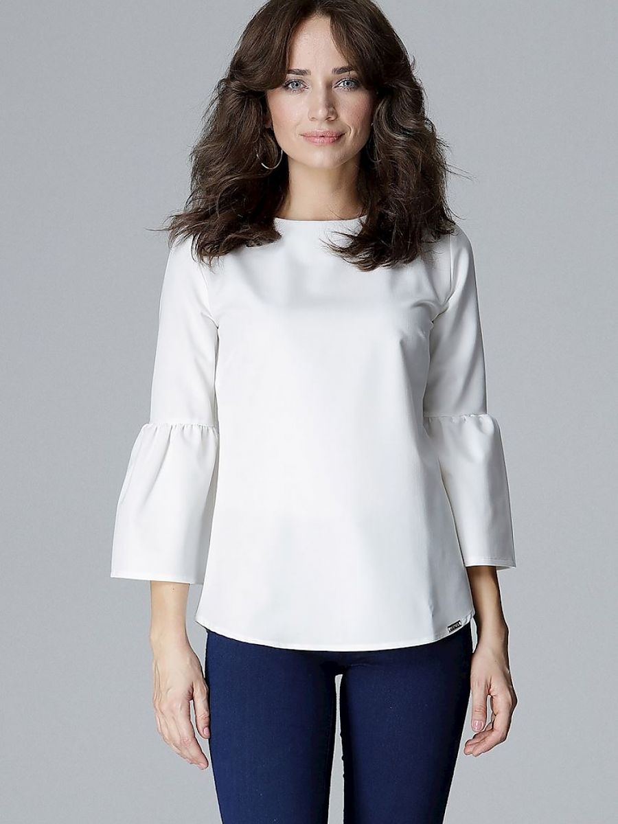 Frilled 3/4 Sleeve Blouse