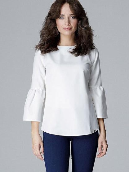 Frilled 3/4 Sleeve Blouse