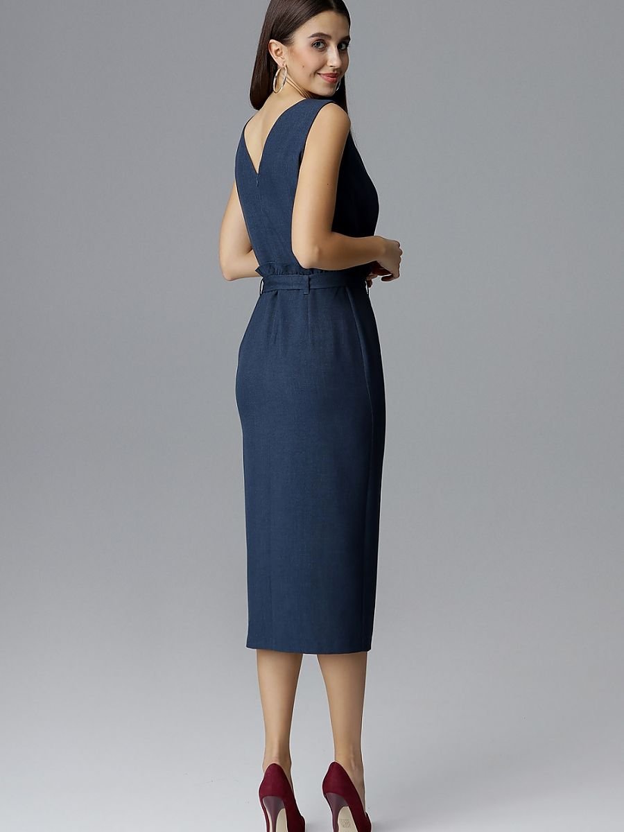 Figl Cocktail Dress with Sweetheart Neckline and Ruffle Waist