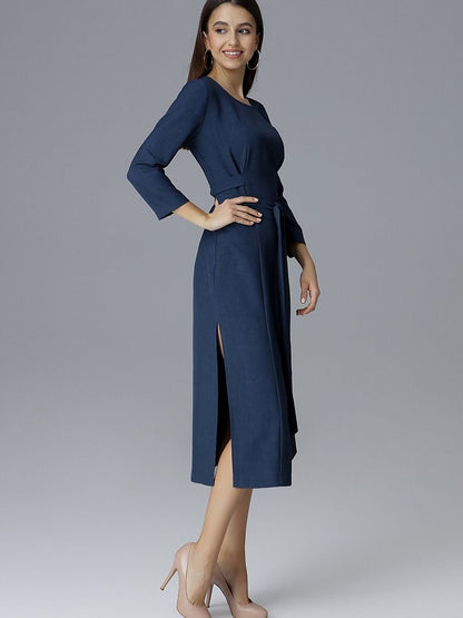 Cocktail dress Figl with 3/4 Sleeves and Waist Tie