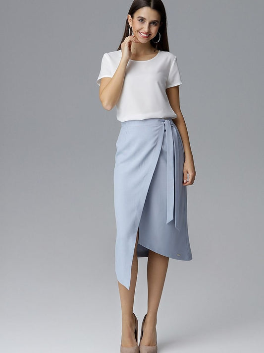 Elegant Asymmetrical Tie-Waist Skirt by Figl