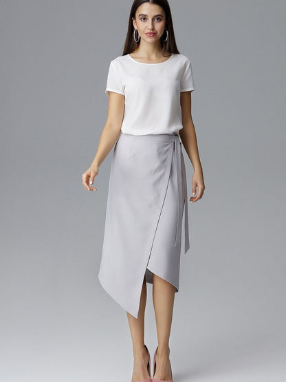 Asymmetrical Tie-Waist Skirt