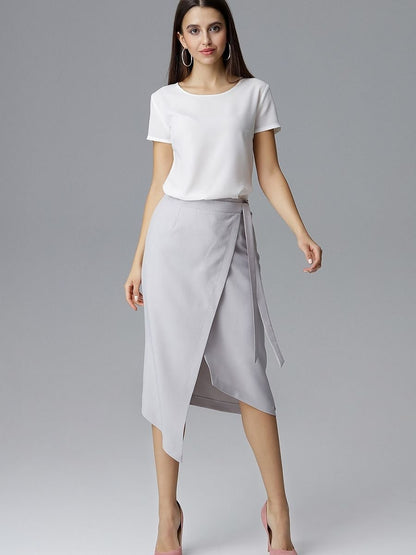 Asymmetrical Tie-Waist Skirt