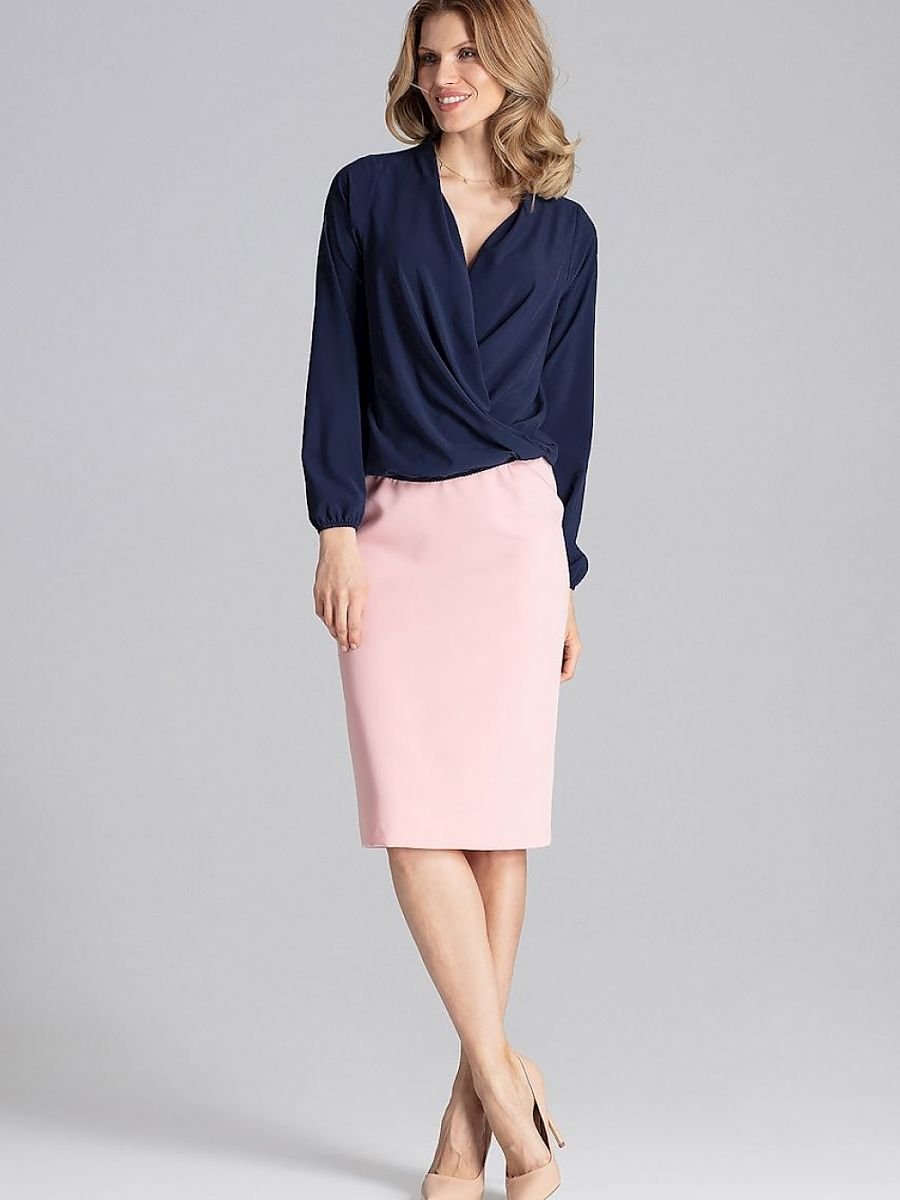 Figl Envelope Neckline Blouse