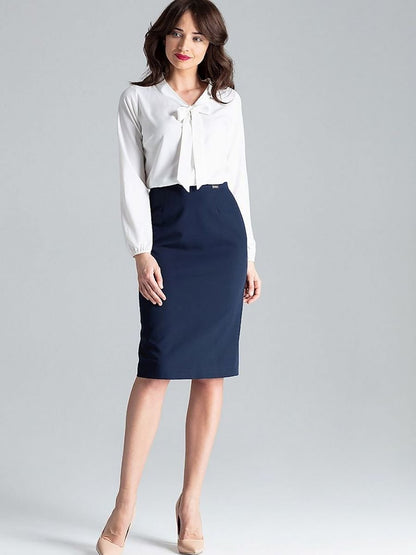 Elegant Long-Sleeve Blouse with Decorative Tie