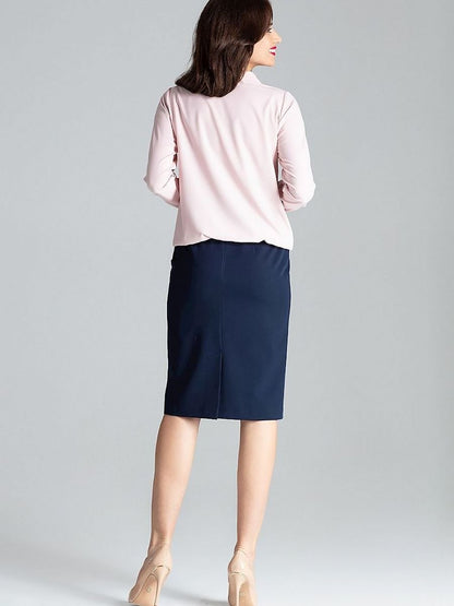 Elegant Long-Sleeve Blouse with Decorative Tie