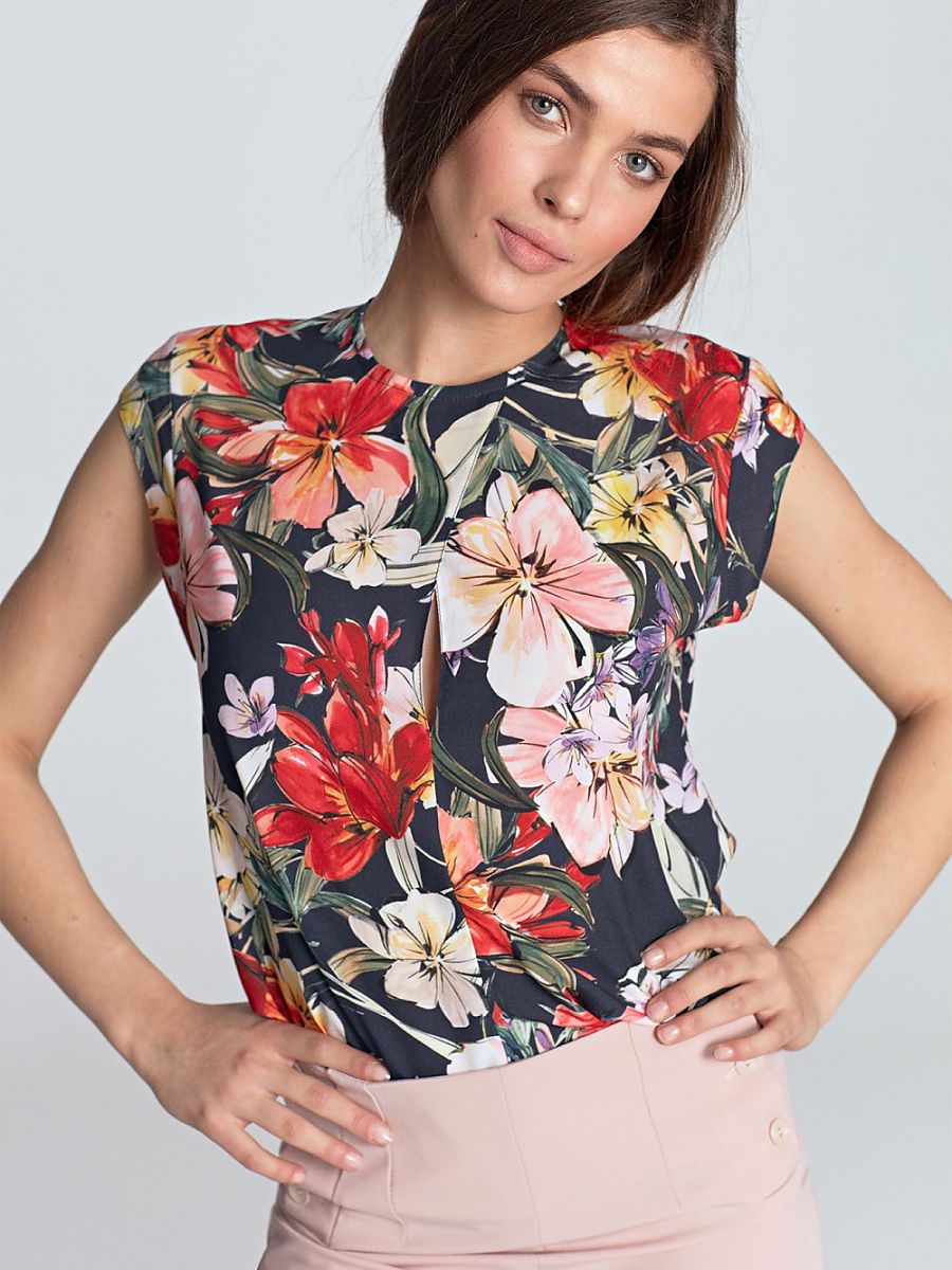 Nife Lightweight Blouse with Delicate Front Burst