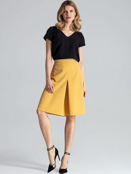 Figl A-Line Midi Skirt with Contrast Pleats