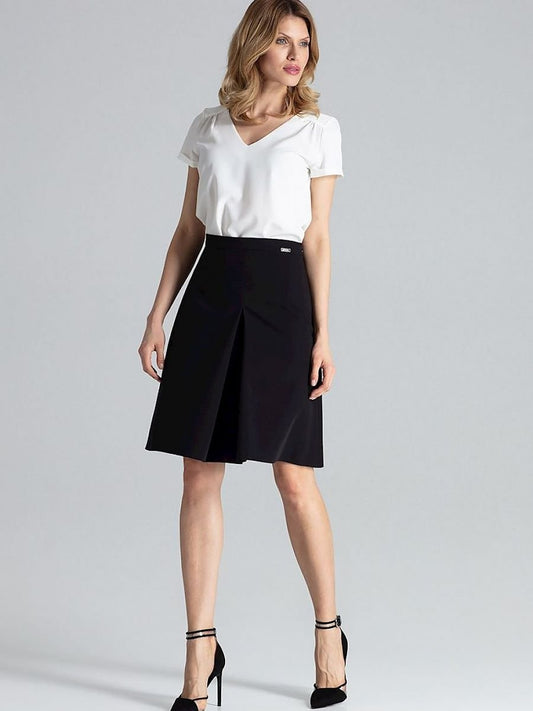 Pleated A-Line Midi Skirt