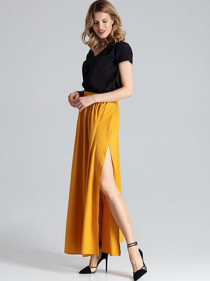 Elegant and Versatile Wide Skirt with Side Slits