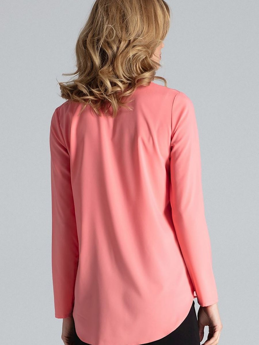 Blouse with High Collar and Popper Fastenings