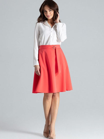 Lenitif Knee-Length Skirt with Belt and Pockets