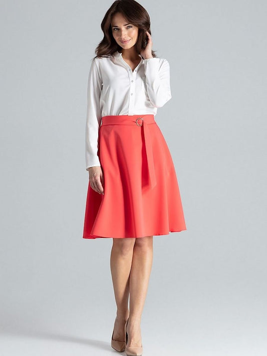 Lenitif Knee-Length Skirt with Belt and Pockets