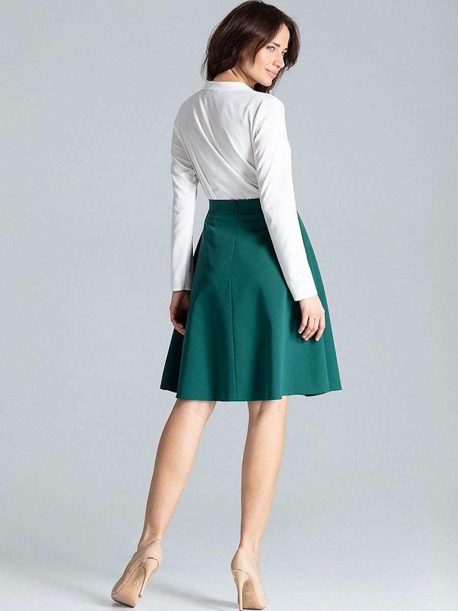 Lenitif Knee-Length Skirt with Side Pockets and Belt