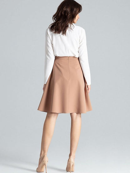 Lenitif Knee-Length Skirt with Decorative Buckle