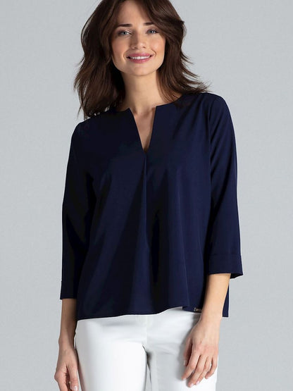 Lenitif Loose-Fit Blouse with Pleated Front