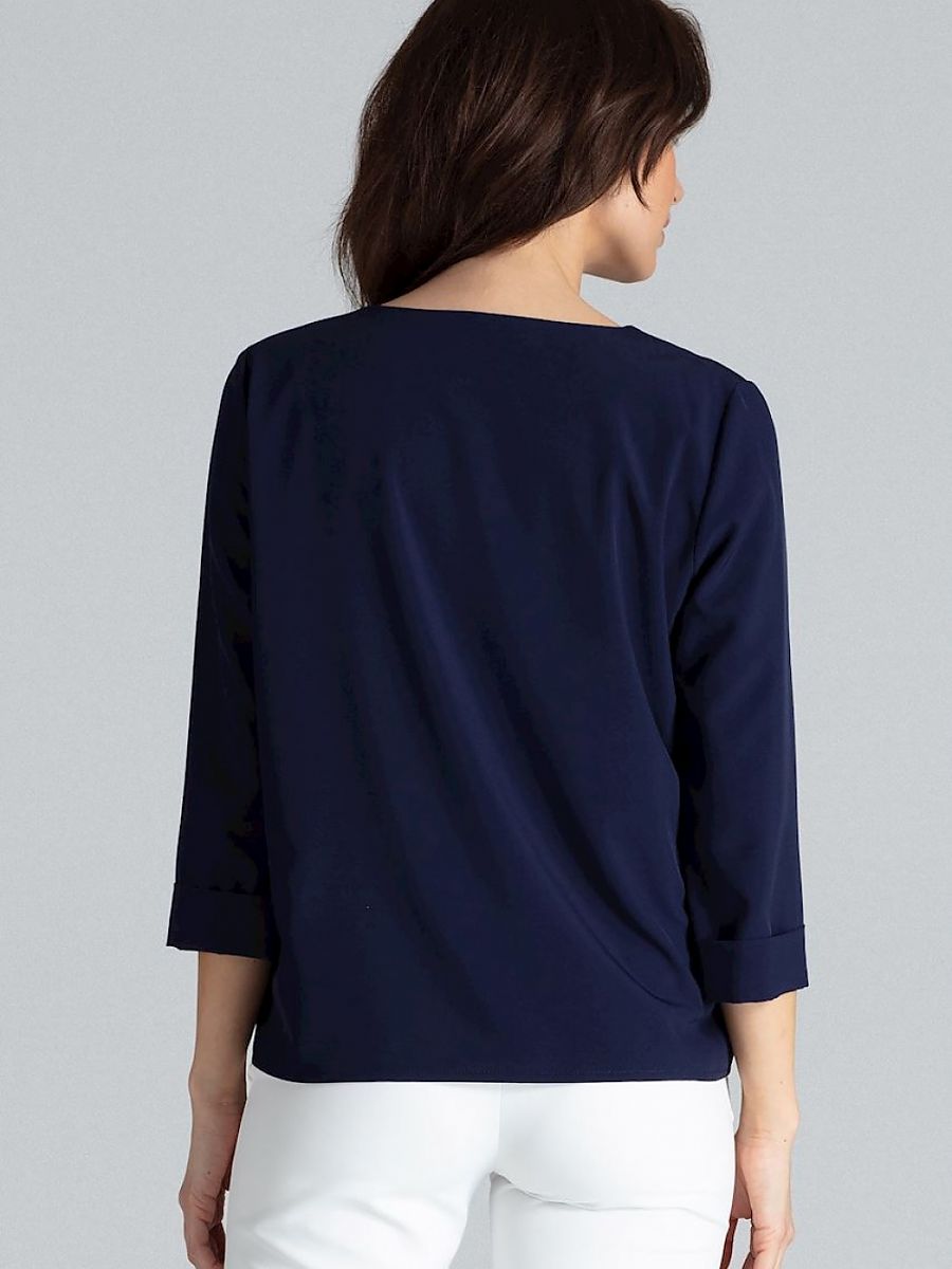 Lenitif Loose-Fit Blouse with Pleated Front