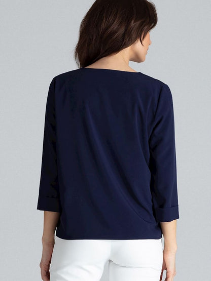 Lenitif Loose-Fit Blouse with Pleated Front