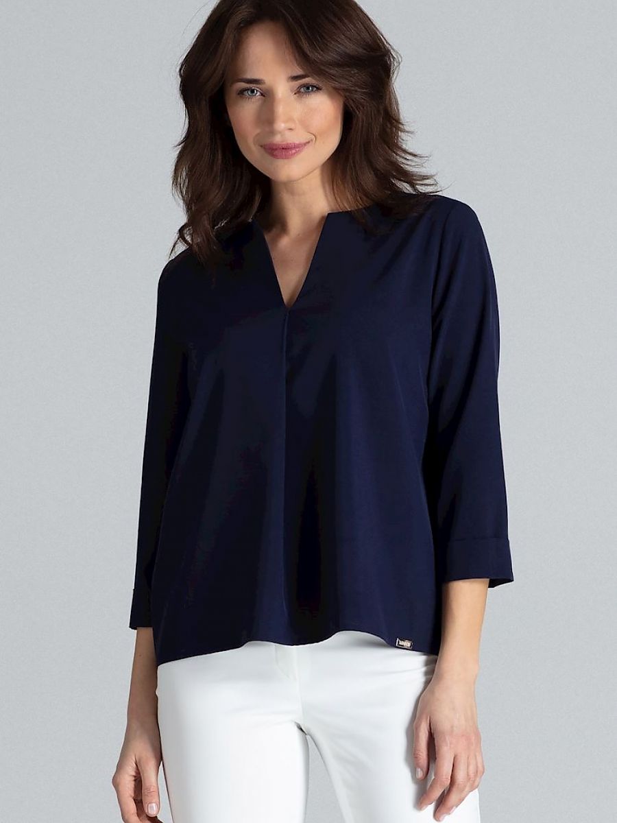 Lenitif Loose-Fit Blouse with Pleated Front