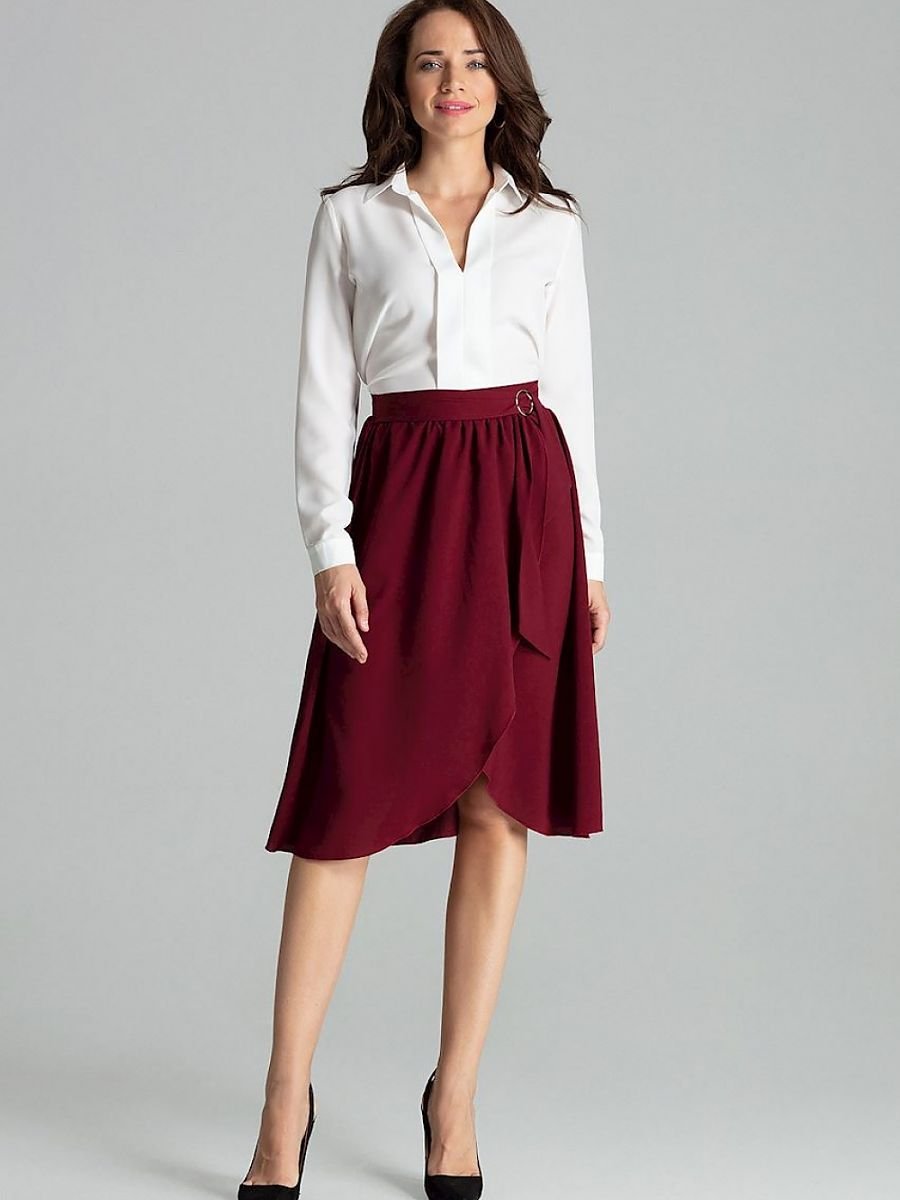 Majestic Maroon Midi Skirt