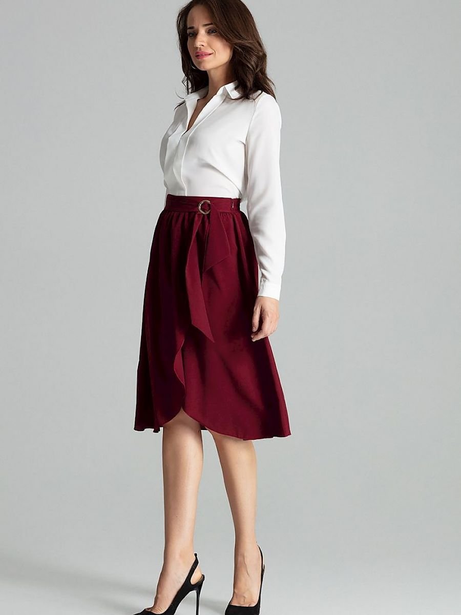 Majestic Maroon Midi Skirt