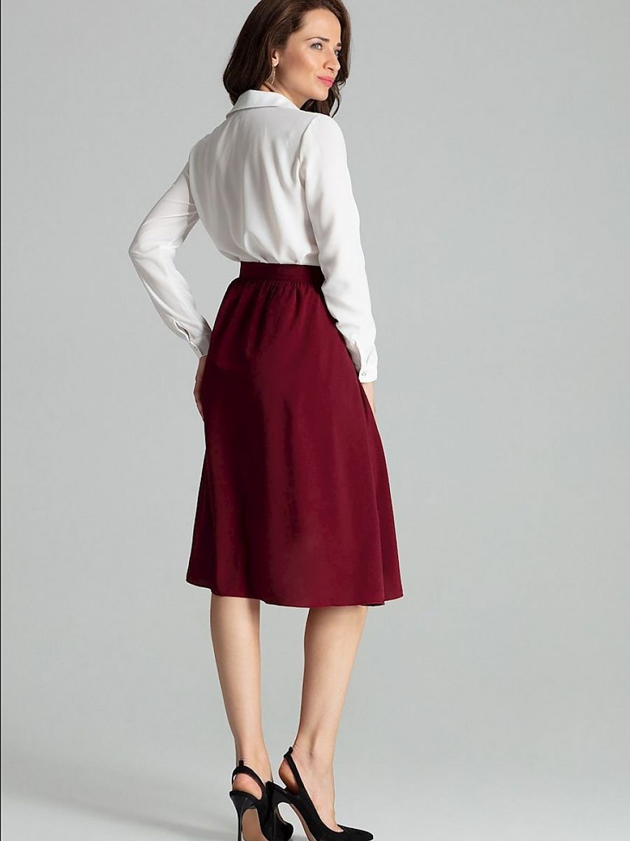 Majestic Maroon Midi Skirt