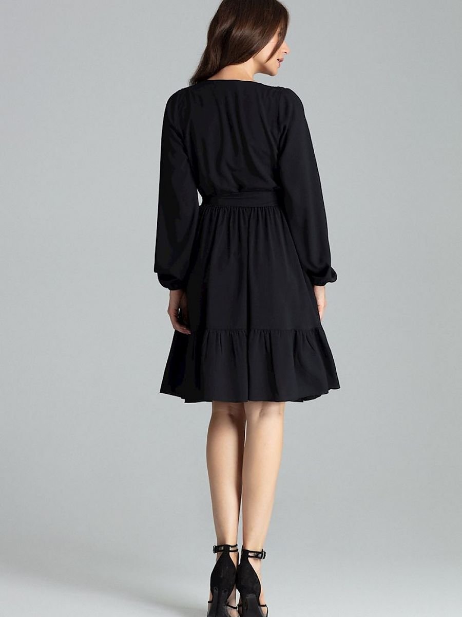 Lenitif Elegant Black Midi Cocktail Dress