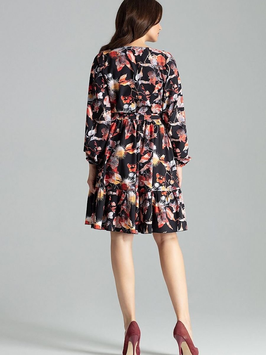 Lenitif Floral Midi Cocktail Dress with Long Sleeves