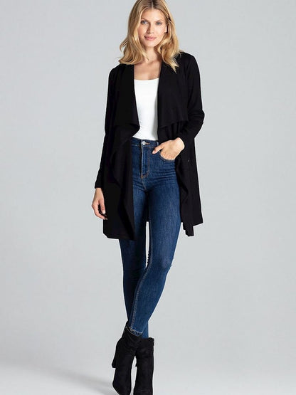 Figl Black Asymmetrical Front Cardigan