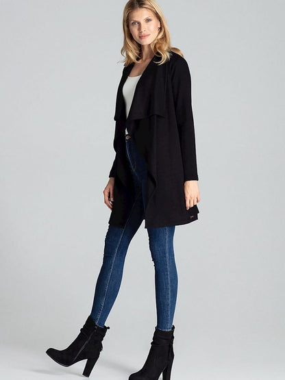 Figl Black Asymmetrical Front Cardigan