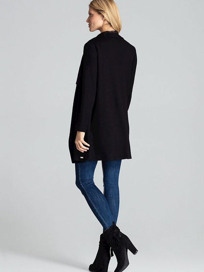 Figl Black Asymmetrical Front Cardigan