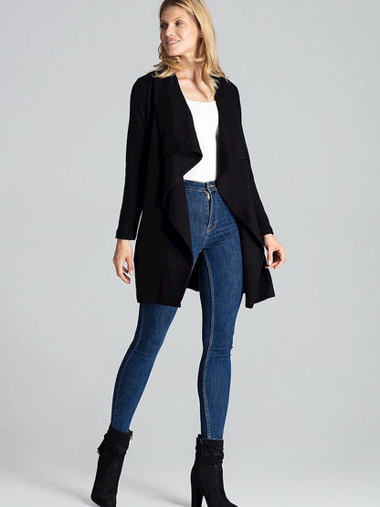 Figl Black Asymmetrical Front Cardigan