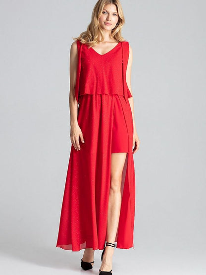 Sensual Red Sleeveless Cocktail Dress