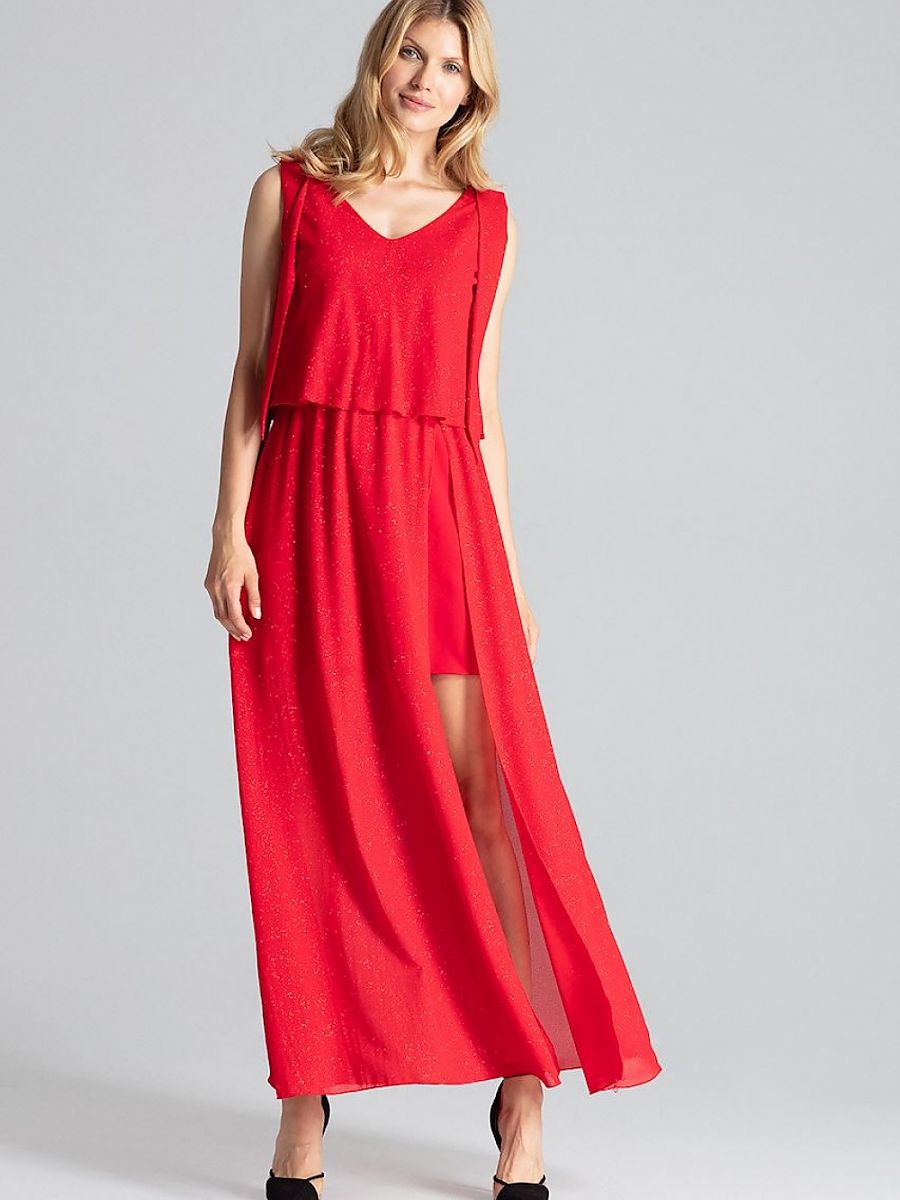 Sensual Red Sleeveless Cocktail Dress