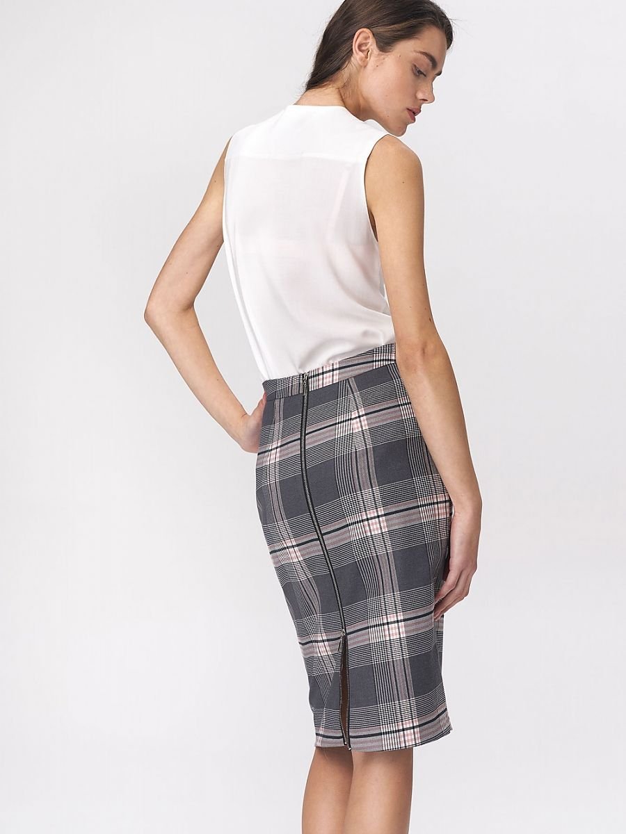 Soft Office Style Knee-Length Pencil Skirt