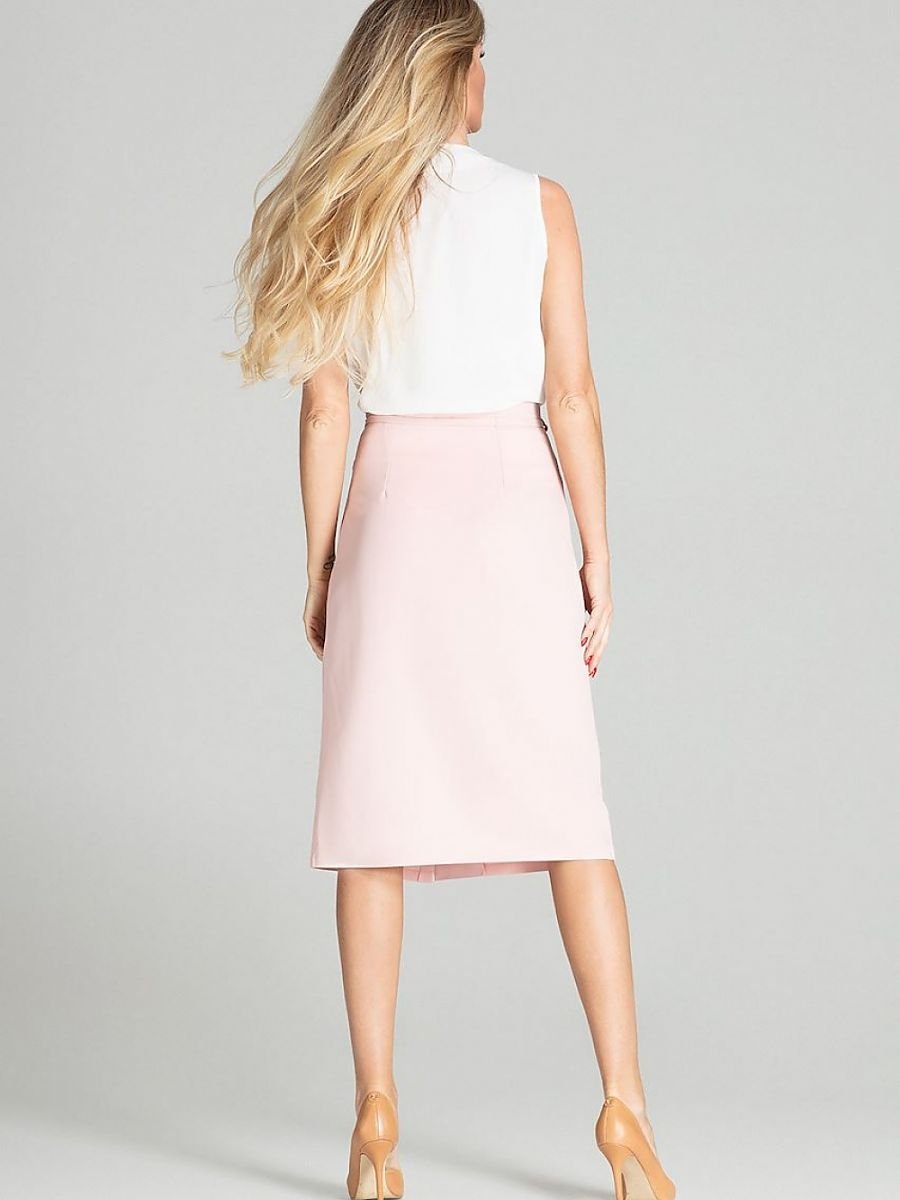 Elegant Pink Midi Skirt - Skirt Figl