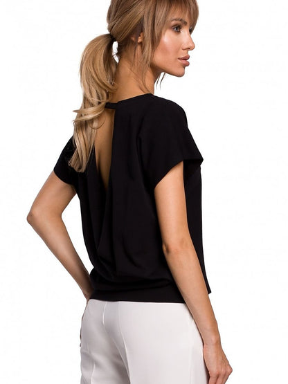 Airy Back Overlap Blouse