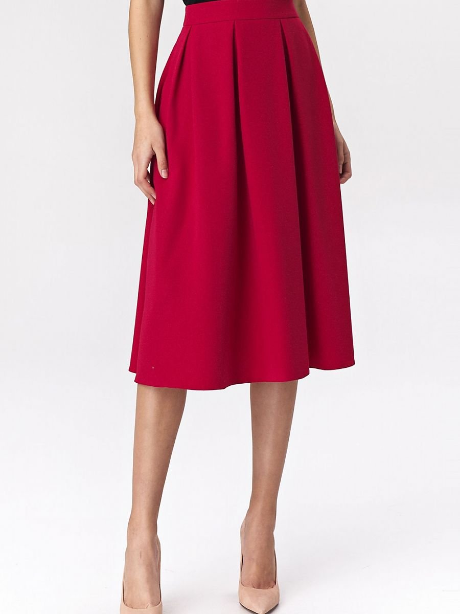 Nife Red Midi Skirt