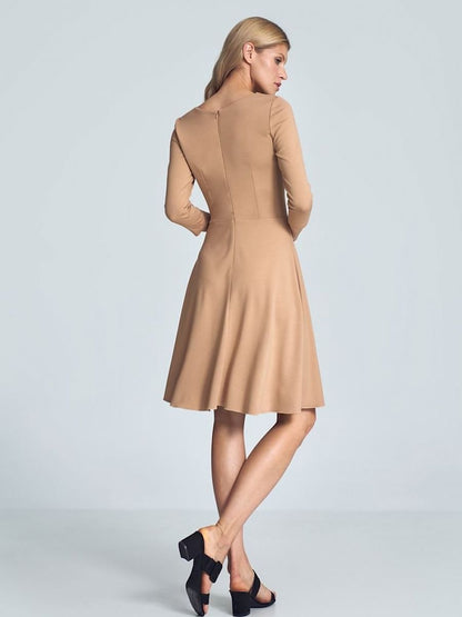 Elegant Beige Midi Cocktail Dress by Figl