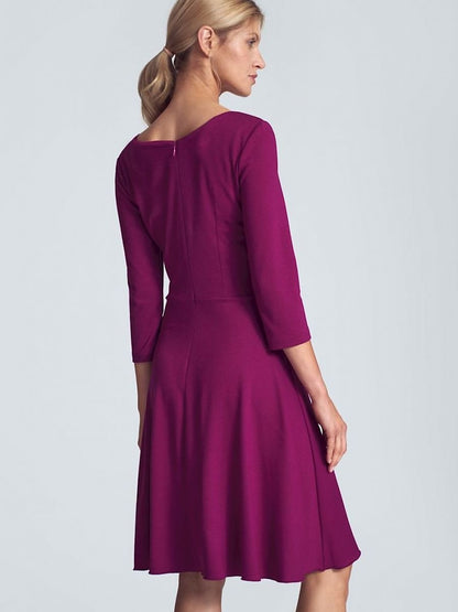 Fuchsia Sweetheart Neckline Midi Cocktail Dress by Figl