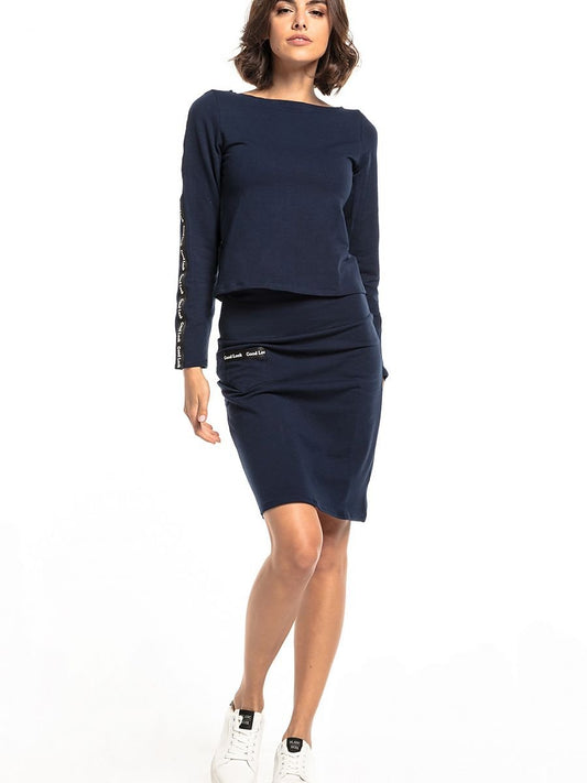 Skirt Tessita - Versatile and Stylish Sweatshirt Knit Skirt with High Waist