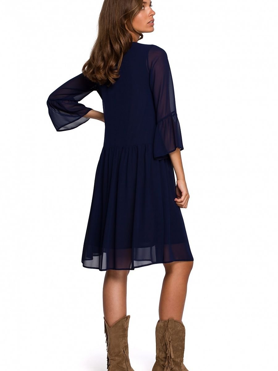 Stylove Chiffon Cocktail Dress with Feminine Frill