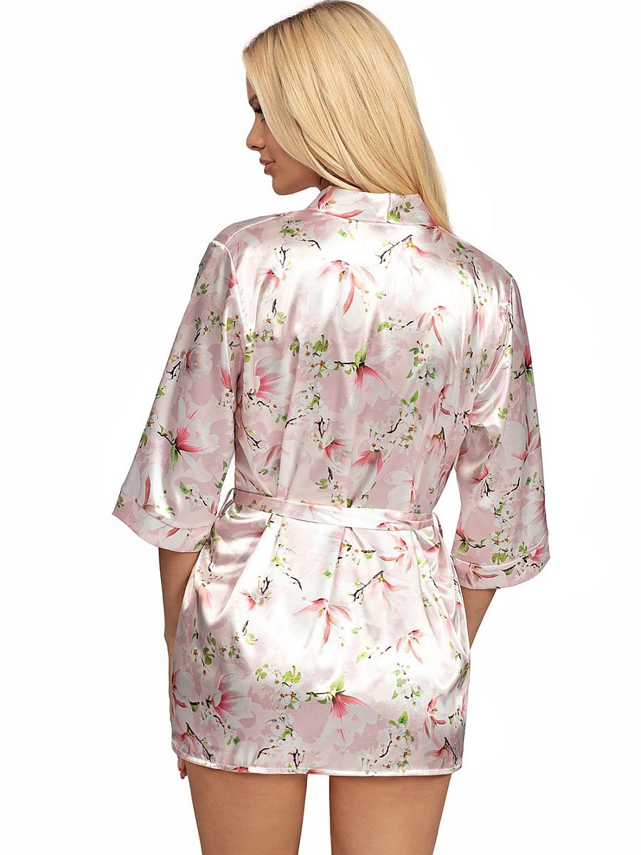 Donatella Satin and Patterned Bathrobe