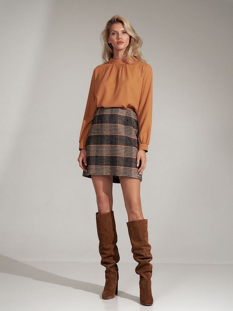 Flattering Plaid Trapeze Mini Skirt