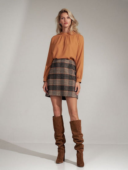 Flattering Plaid Trapeze Mini Skirt